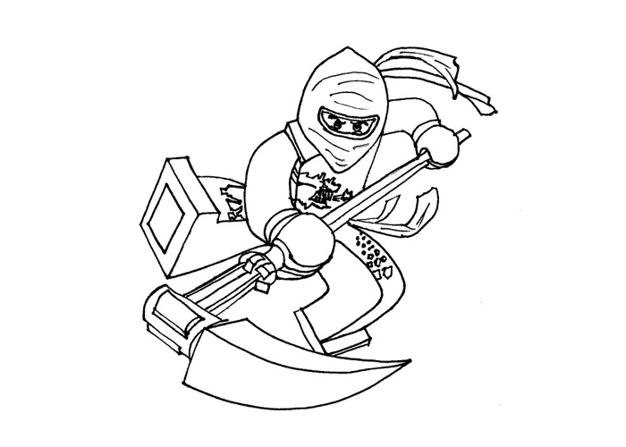 Un ninja en pleine action dans un décor dynamique