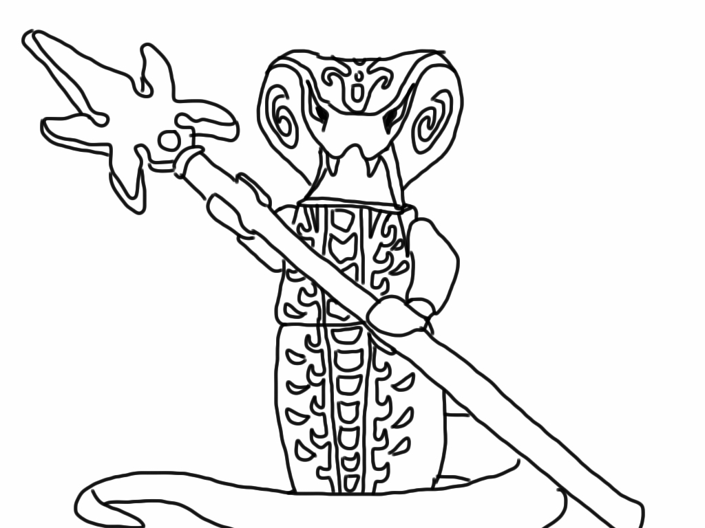 Coloriage de Ninjago avec un guerrier en pleine action dans un décor dynamique