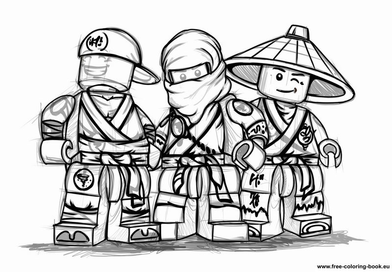 Coloriage de Ninjago : un ninja en mission dans un décor urbain