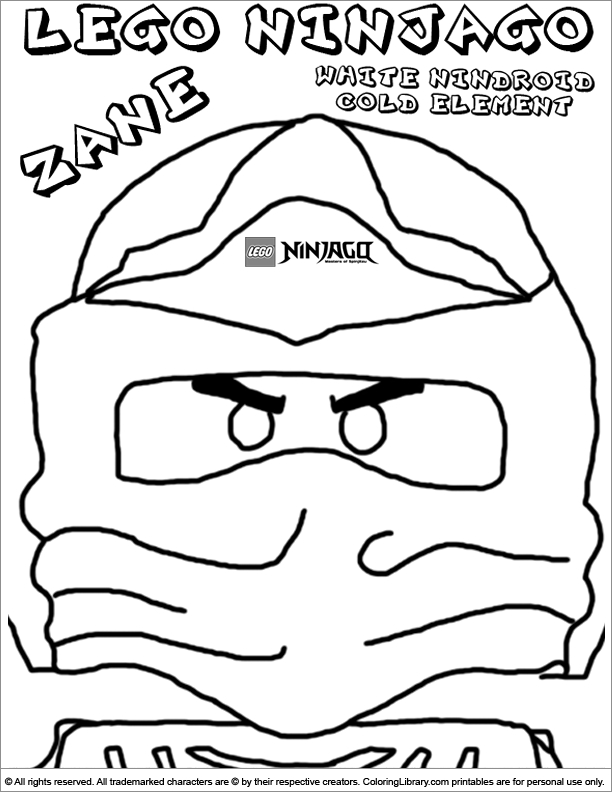 Coloriage de Ninjago avec un ninja en action au milieu d'un paysage urbain