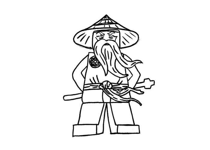 Coloriage de Ninjago : Les guerriers en pleine action dans un paysage urbain