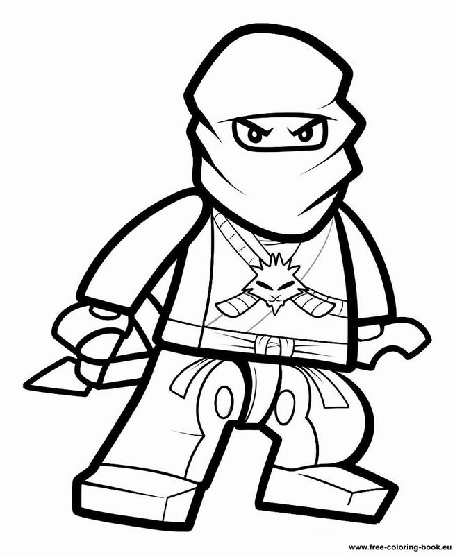 Coloriage de Ninjago avec un ninja en plein combat