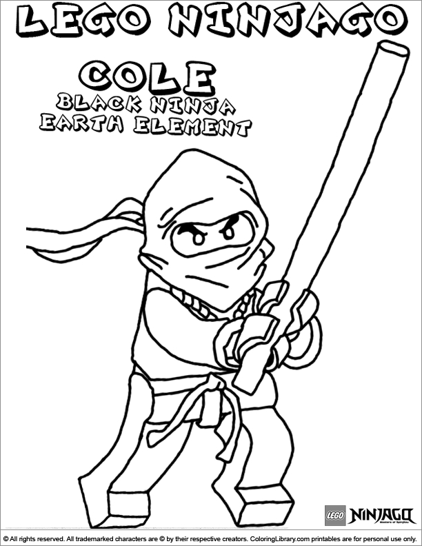 Scène de ninjago avec un ninja en action sur un fond dynamique