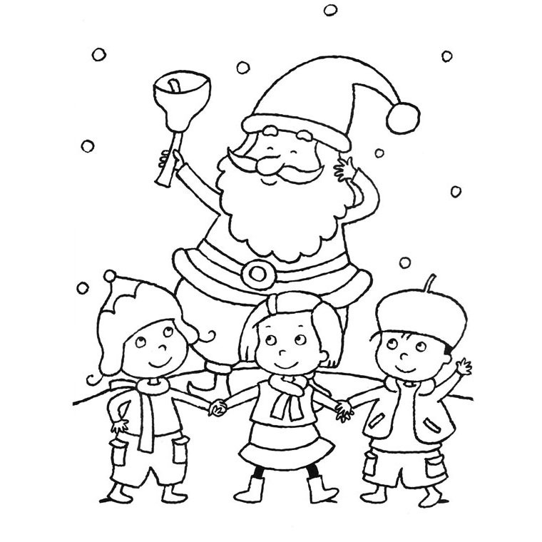 Scène de Noël avec un bonhomme de neige et des enfants jouant