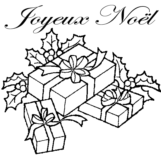 Scène de Noël avec un père Noël et des cadeaux sous un sapin
