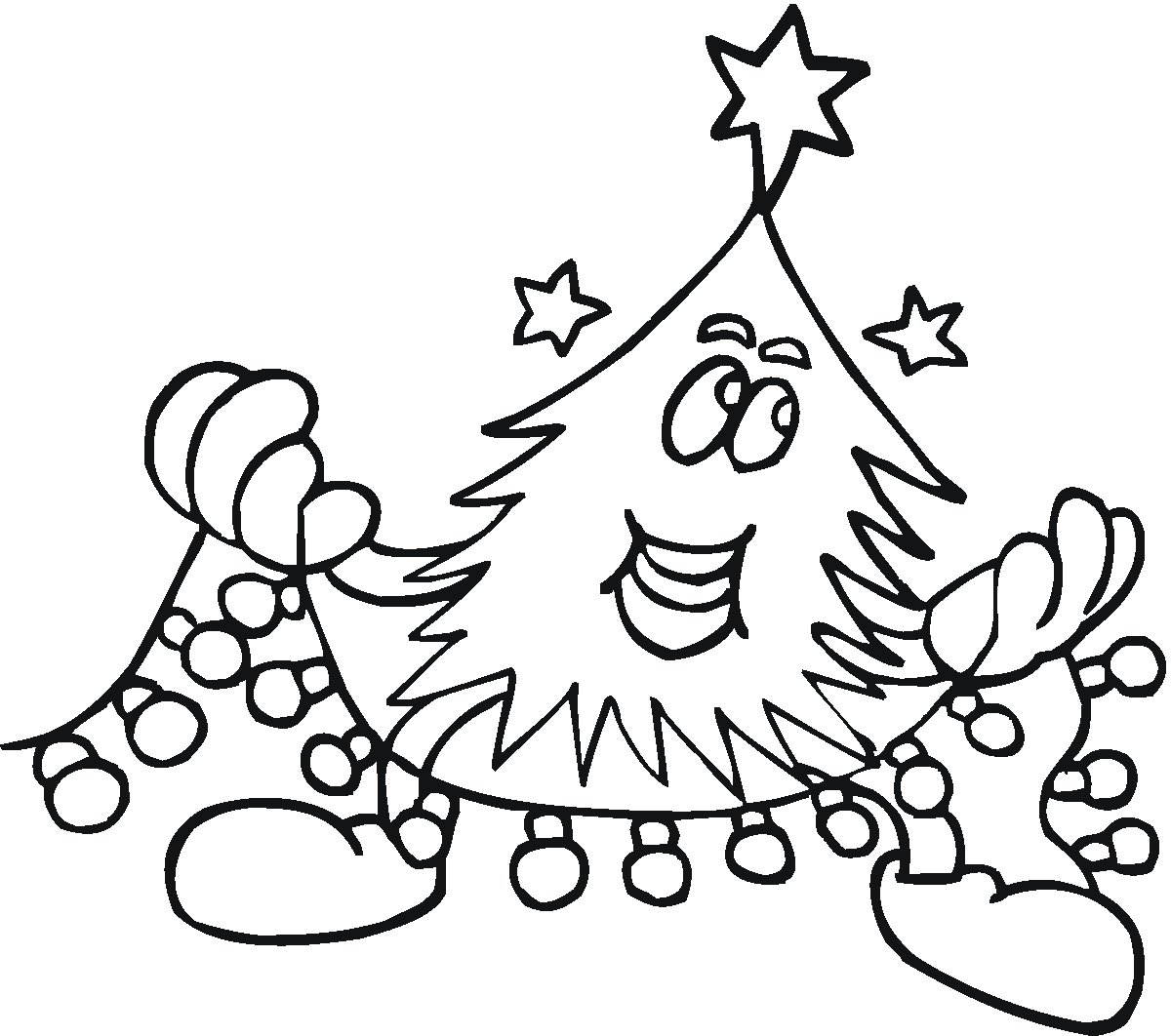 Une scène de Noël avec un bonhomme de neige et un sapin décoré