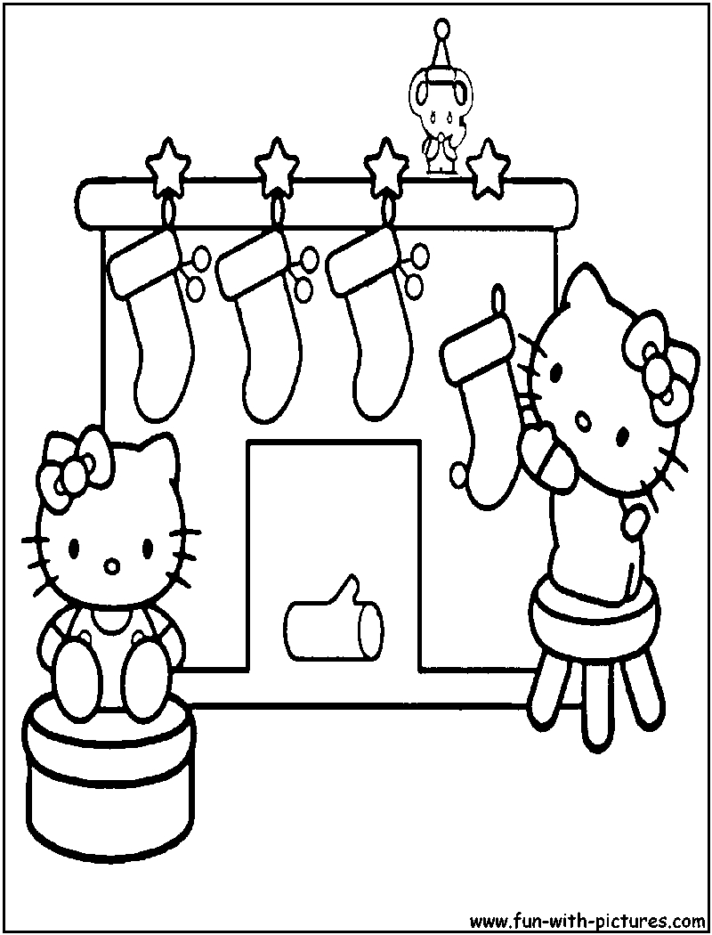 Coloriage d’un bonhomme de neige avec un sapin décoré et des cadeaux