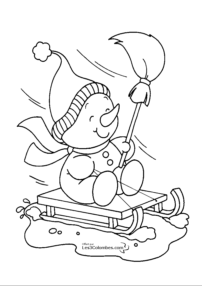 Scène de Noël avec un bonhomme de neige entouré de cadeaux