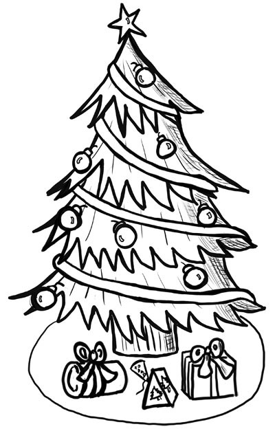 Un père Noël joyeux entouré de cadeaux et de décorations festives