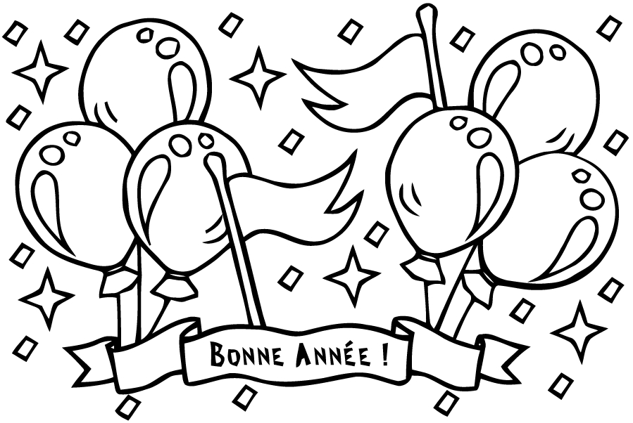 Scène de célébration du Nouvel An avec des personnages festifs