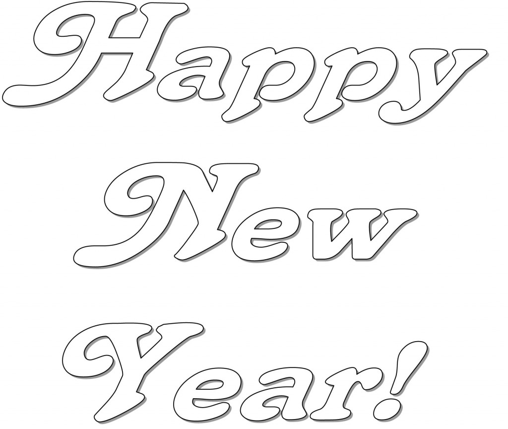 Coloriage d'une célébration du Nouvel An avec des éléments festifs