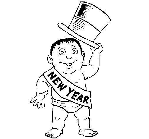 Scène de célébration du Nouvel An avec des éléments festifs