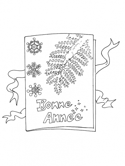 Coloriage du Nouvel An avec des éléments festifs et des décorations