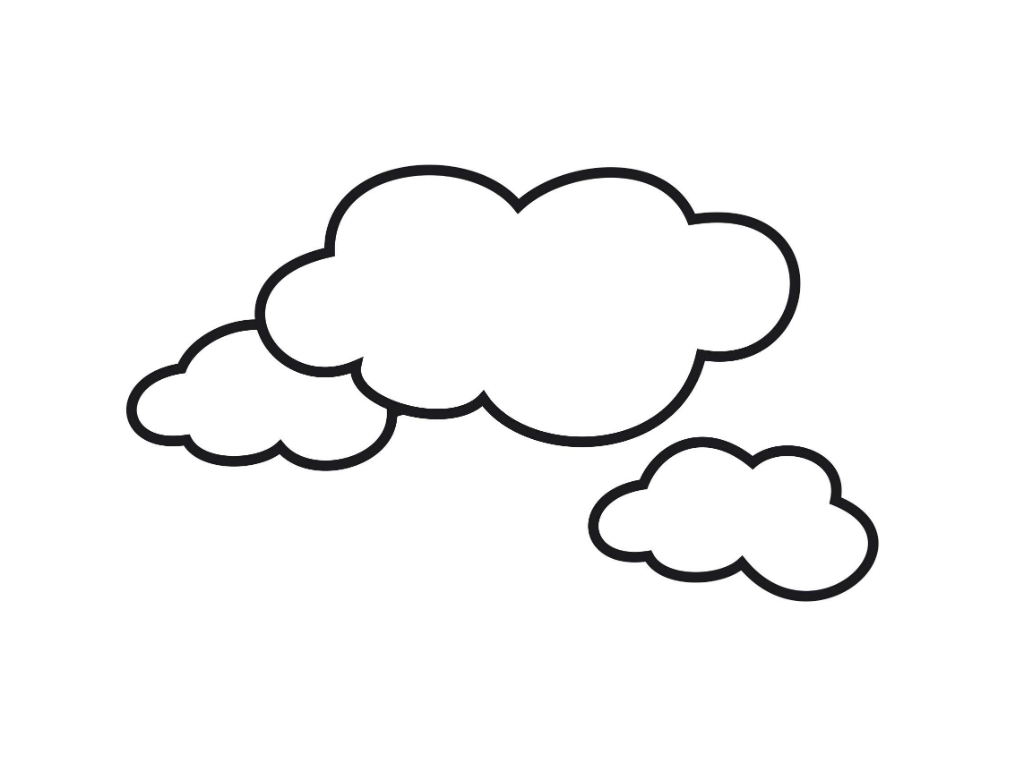 Coloriage d'un nuage souriant flottant dans le ciel