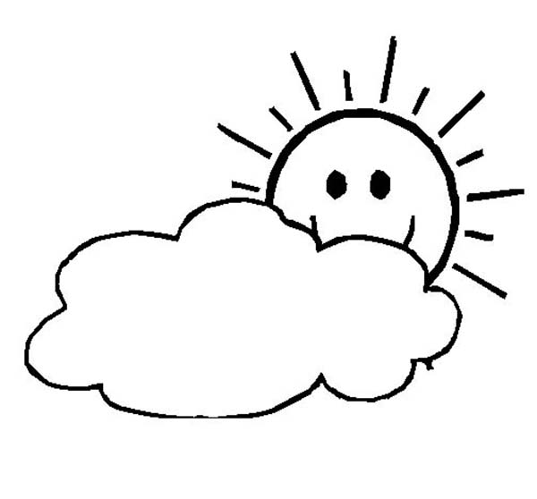 Un nuage souriant flottant dans un ciel paisible