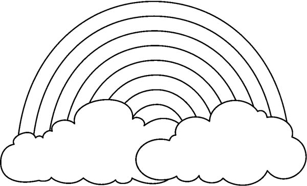 Coloriage d'un nuage souriant dans un ciel paisible