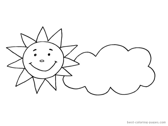 Coloriage d'un nuage sur fond de ciel