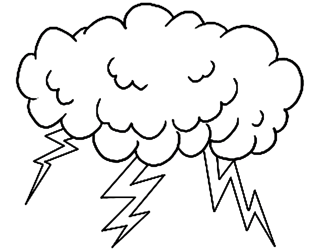 Coloriage d'un nuage souriant dans un ciel dégagé