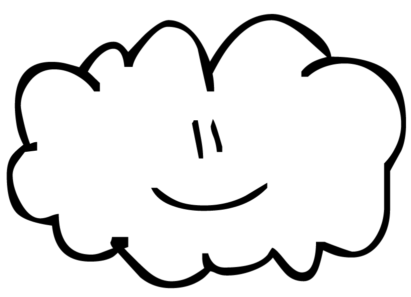 Coloriage d'un nuage souriant flottant dans le ciel