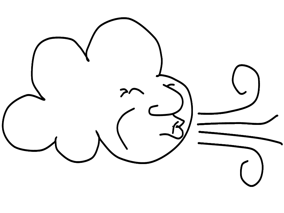 Nuage souriant avec des éléments de décor naturel