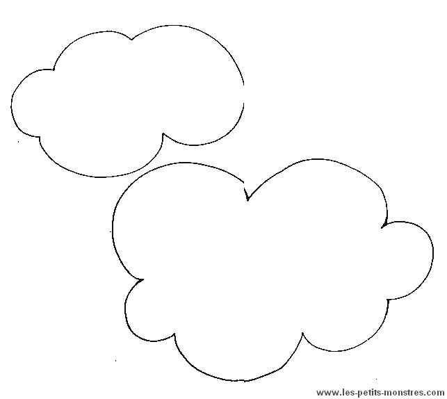 Coloriage d'un nuage souriant dans un ciel ensoleillé