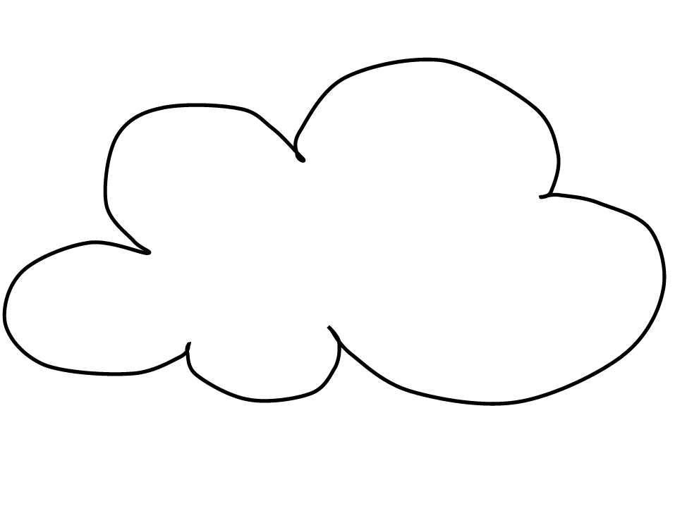Coloriage d'un nuage souriant dans un ciel ouvert