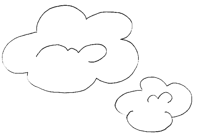 Coloriage d'un nuage souriant flottant dans le ciel