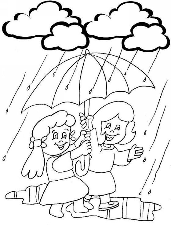Coloriage d'un nuage souriant dans un ciel dégagé