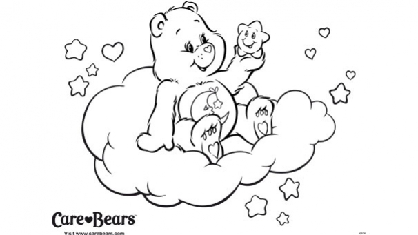 Coloriage d'un nuage souriant avec des éléments décoratifs