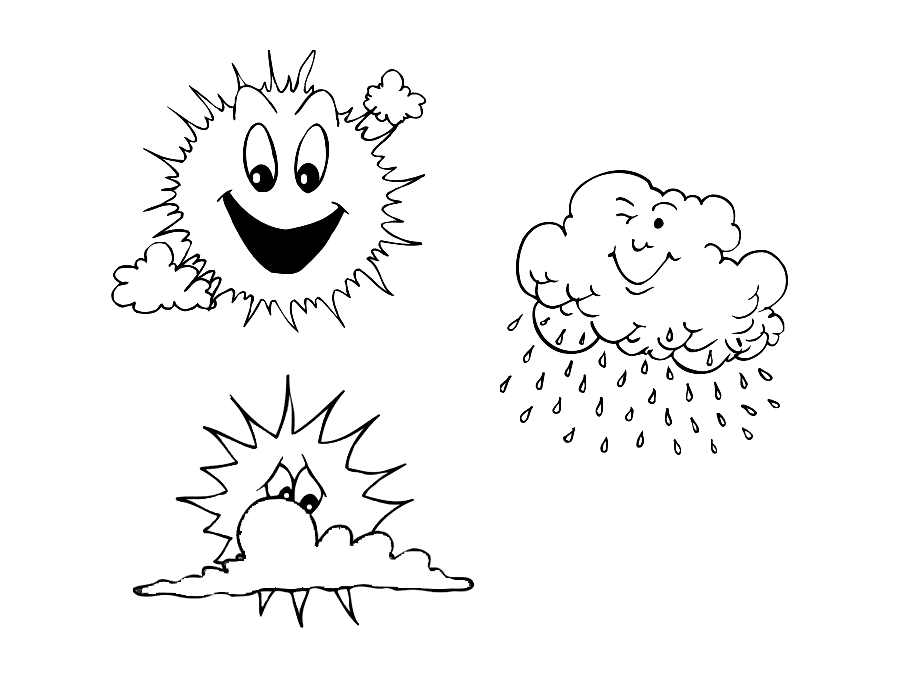 Coloriage d'un nuage souriant dans un ciel ouvert