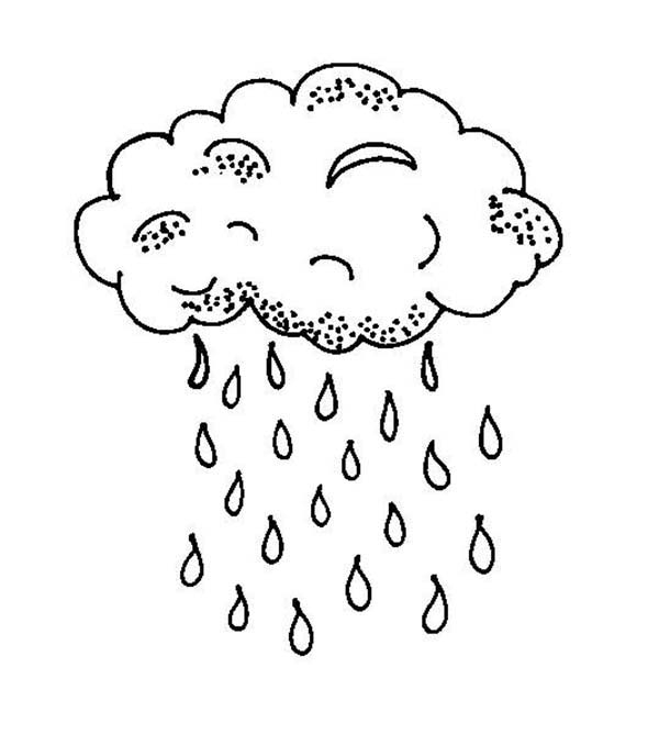Nuage souriant flottant dans un ciel paisible