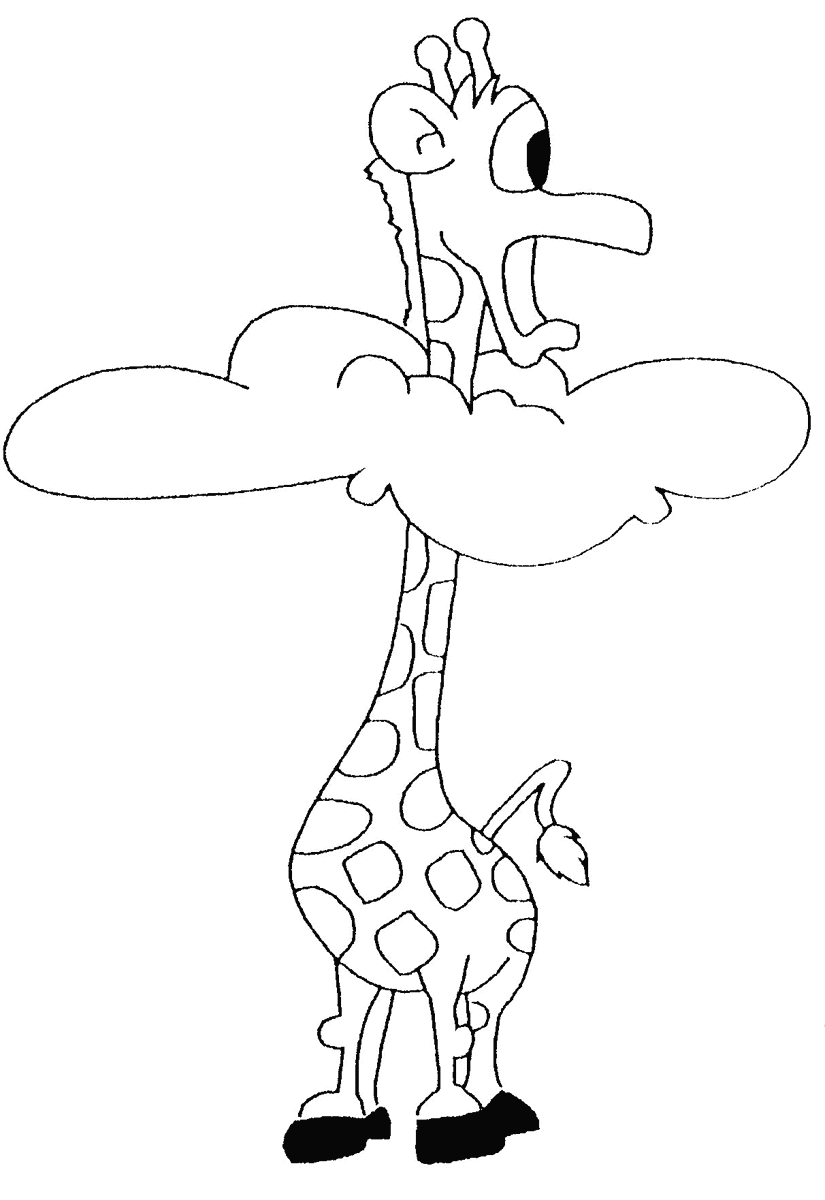 Coloriage d'un nuage souriant dans un ciel enjoué Coloriage d'un nuage souriant dans un ciel enjoué