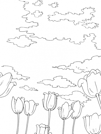 Nuage souriant flottant dans un ciel paisible