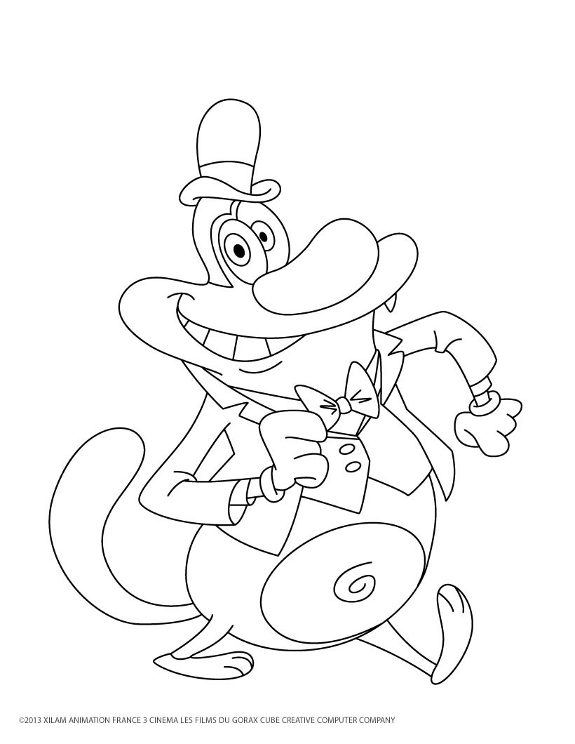 Oggy et les cafards en pleine action dans un décor animé