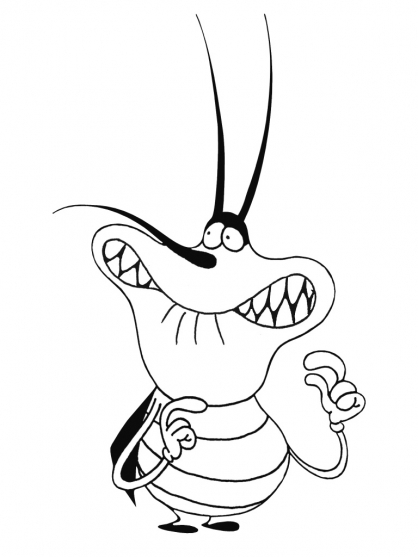 Oggy et les cafards dans une scène comique de poursuite