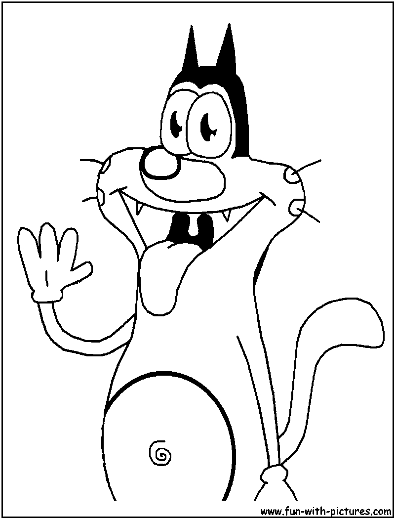 Oggy et les cafards en pleine course-poursuite dans un décor animé