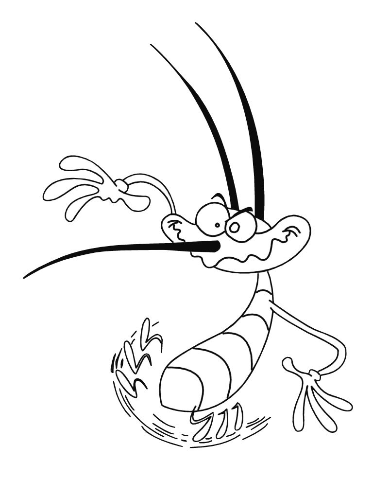 Oggy et les cafards dans une scène de course effrénée