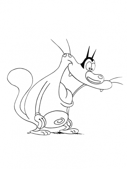 Oggy et les cafards dans une scène comique de poursuite