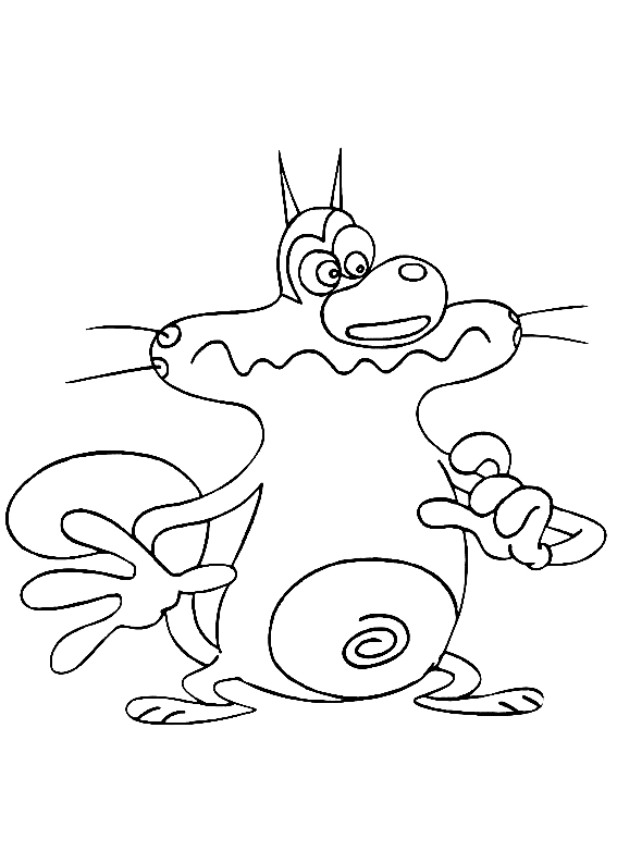 Oggy et les cafards en pleine action dans un décor animé