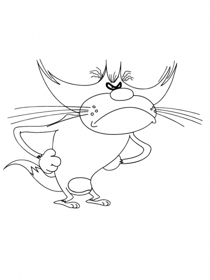 Oggy le chat et ses aventures avec les cafards dans un décor animé