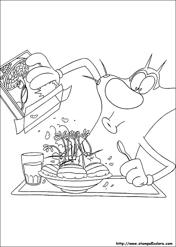 Oggy et les cafards en pleine aventure dans un décor animé