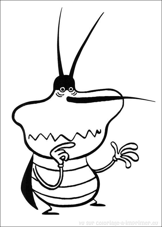 Oggy et les cafards dans une scène de vie animée