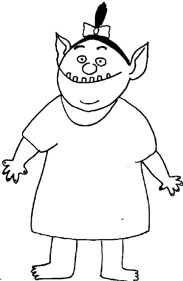 Un ogre joyeux dans un décor de forêt