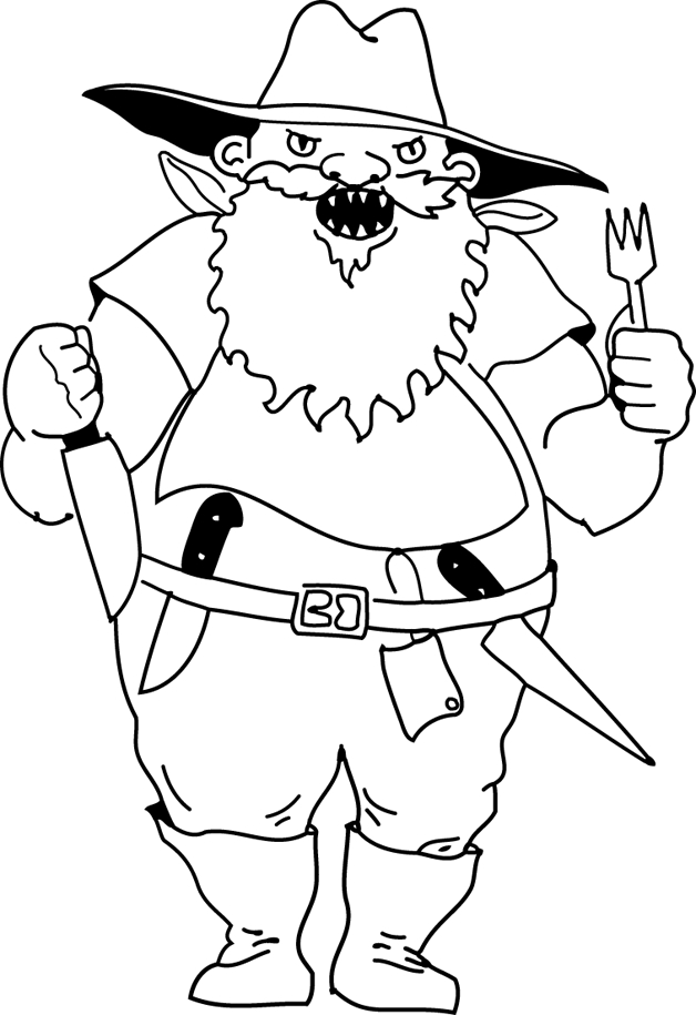 Coloriage d'un ogre amusant dans un décor naturel
