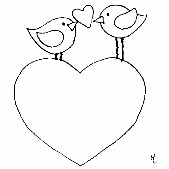 Coloriage d'oiseaux perchés sur une branche avec des fleurs