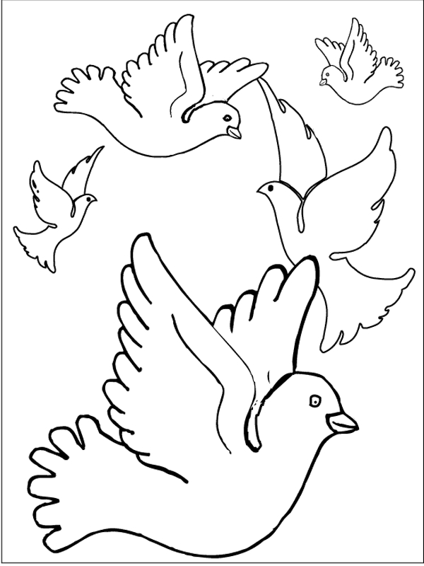 Coloriage d'oiseaux perchés sur des branches avec un fond naturel