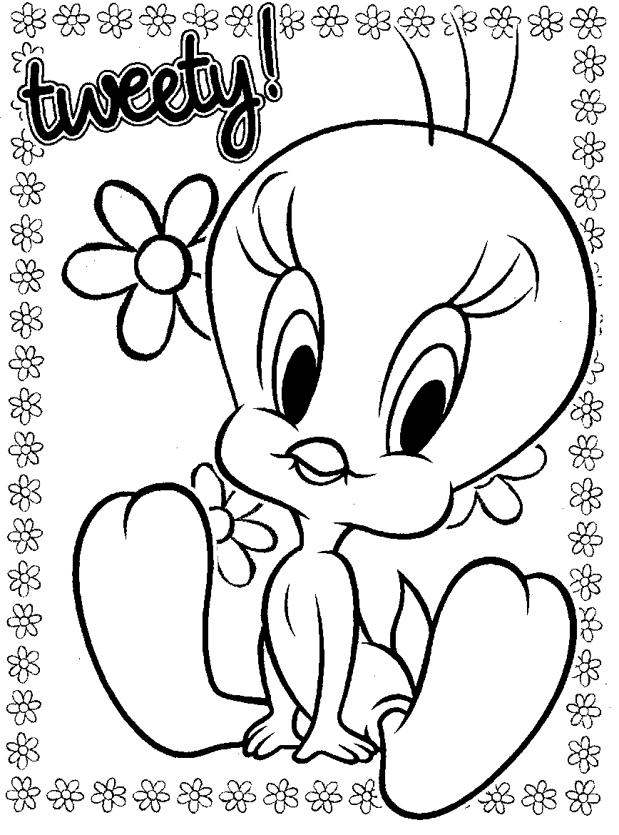Coloriage d'oiseaux perchés sur des branches fleuries