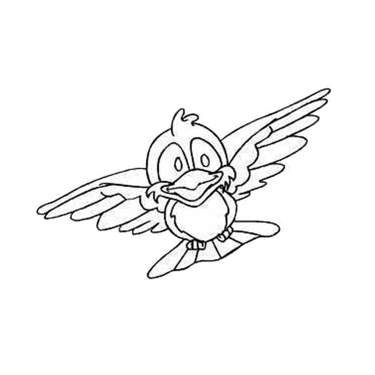 Coloriage d'oiseaux perchés sur des branches entourées de feuillage