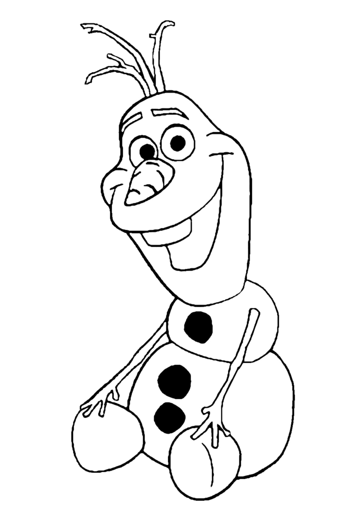 Olaf le bonhomme de neige en pleine contemplation sous un ciel étoilé