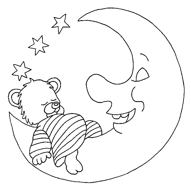 Coloriage d'un ours souriant dans un paysage forestier